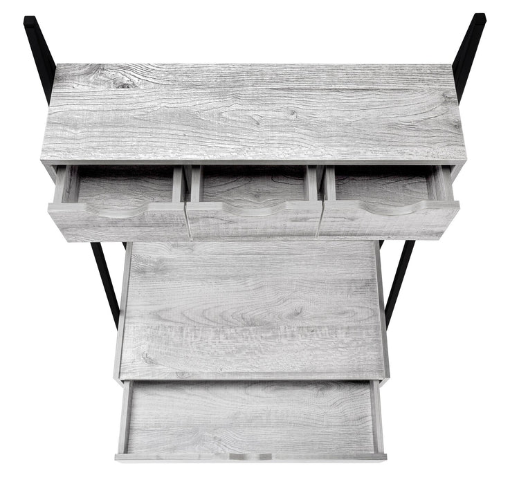 Bureau compact Norris de 31,5 po à 4 tiroirs - gris