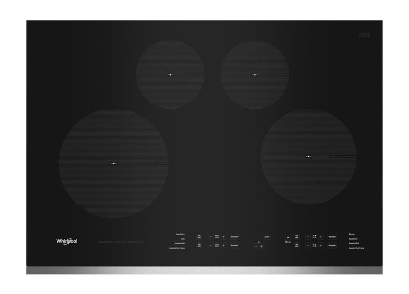 Surface de cuisson à induction Whirlpool de 31 po à 4 éléments - acier inoxydable - WCI55US0JS