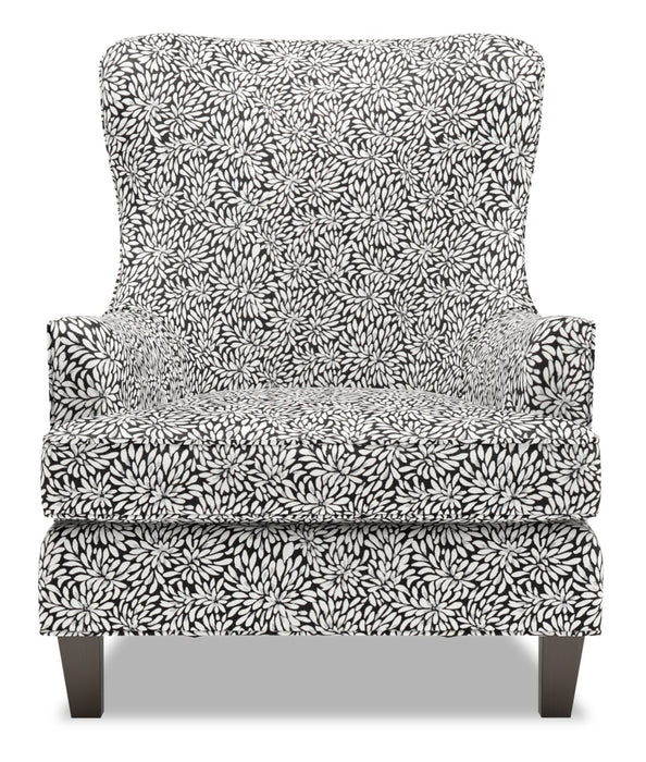 Fauteuil d’appoint à oreilles Sofa Lab personnalisable de 32 po fabriqué au Canada en tissu - Onyx multicolore