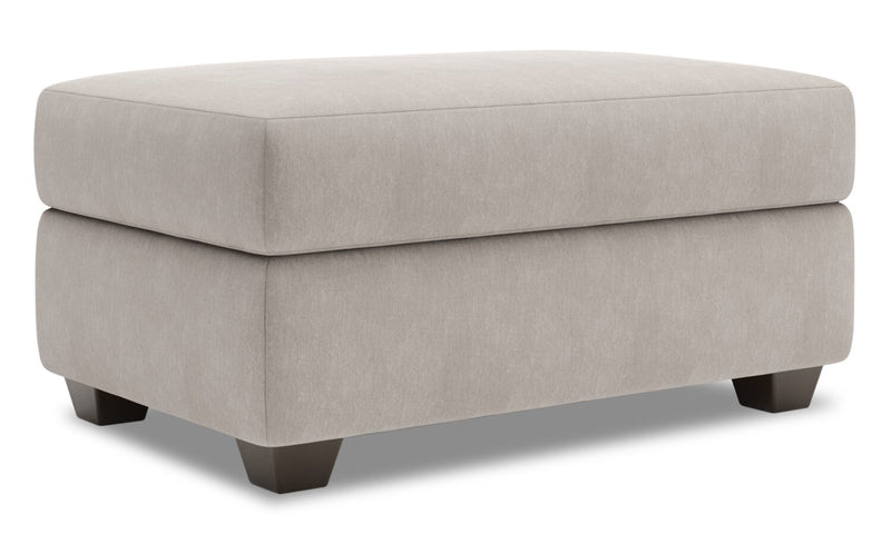 Pouf de rangement personnalisable The Trunk de Sofa Lab de 39 po fabriqué au Canada en tissu d’apparence lin - gris Pax Slate