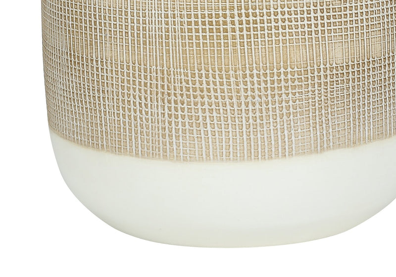 Lampe de table de 27 po en céramique crème avec abat-jour beige