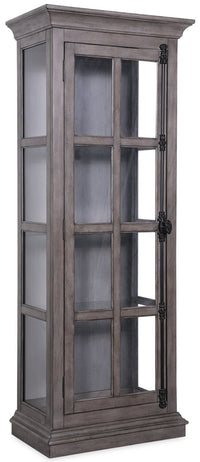 Armoire vitrée Scarlett de 27,5 po avec tablettes en verre - grise