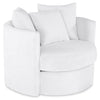 Fauteuil d’appoint pivotant Cuddler Midi de 42 po fabriqué au Canada en tissu de chenille - blanc Plush Heaven