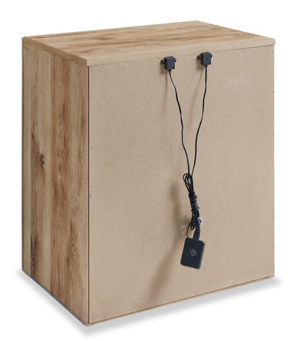 Table de nuit Derekson de 21,7 po (L) x 24,4 po (H) à 2 tiroirs avec ports USB - naturelle