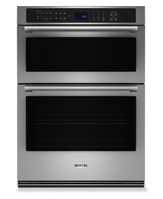 Four mural combiné électrique Maytag de 6,4 pi³ et de 30 po avec convection véritable - acier inoxydable résistant aux traces de doigts - MOEC6030LZ