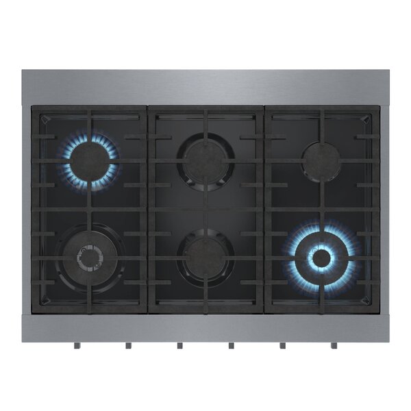 Surface de cuisson à gaz Bosch de série 800 de 36 po à 6 brûleurs– RGM8658UC