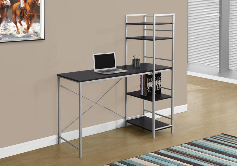 Bureau Kayden de 47,25 po à tablettes ouvertes - espresso 