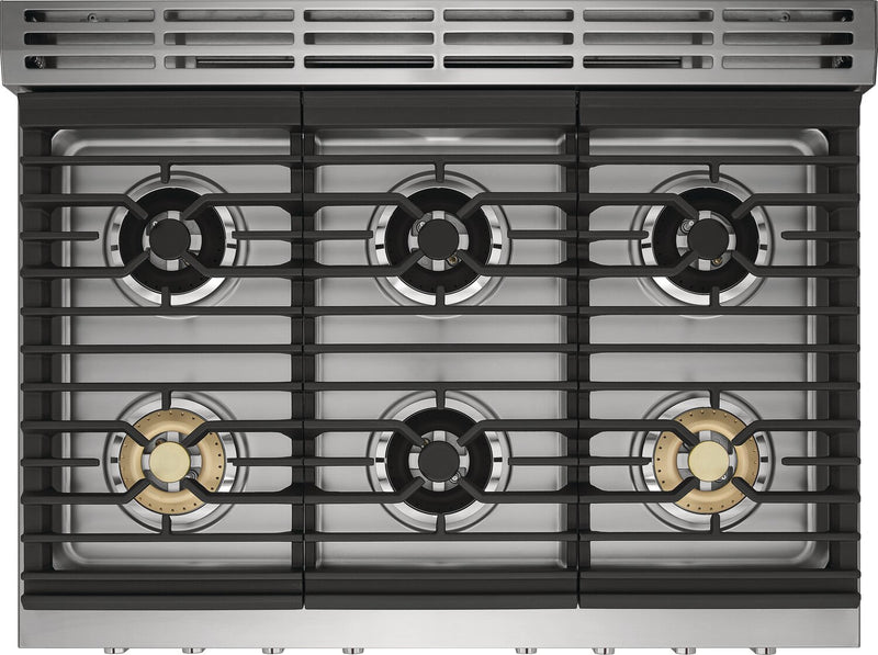 Cuisinière hybride Frigidaire Professional de 4,4 pi³ avec convection à 2 ventilateurs et surface de cuisson à 6 brûleurs - acier inoxydable Smudge-ProofMD - PCFD3670AF