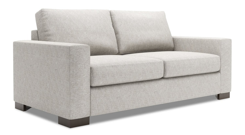 Sofa personnalisable Track de Sofa Lab de 75 po de format condo fabriqué au Canada en tissu de chenille avec accoudoirs rectilignes - argenté Luxury Silver