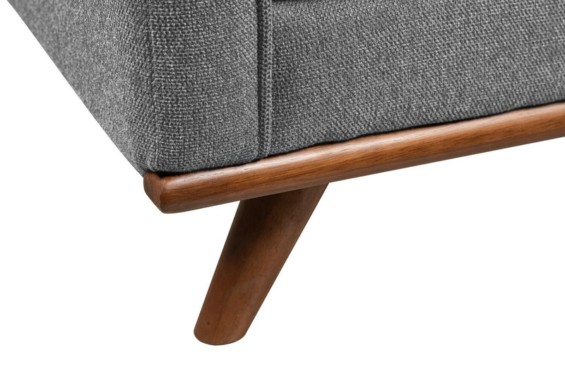 Fauteuil Kassia de Kort & Co. de 40,9 po en tissu d’apparence lin avec base et pattes en bois - gris