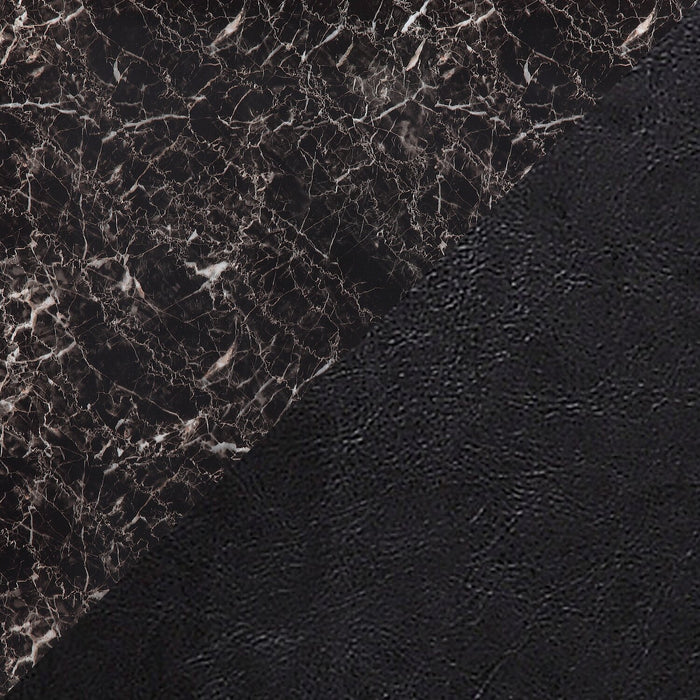 Ensemble de salle à manger Marc 5 pièces en métal avec table de 48 po (L), dessus en imitation de marbre et 4 chaises - noir