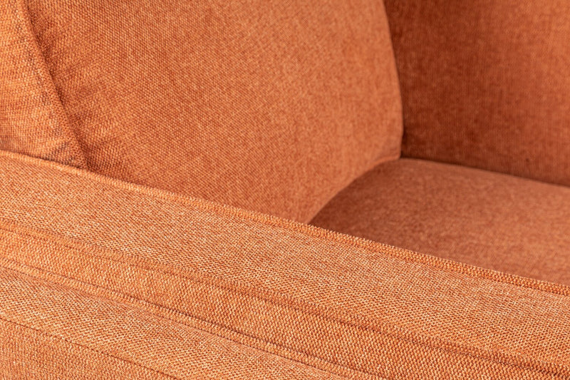 Fauteuil Kassia de Kort & Co. de 40,9 po en tissu d’apparence lin avec base et pattes en bois - orange