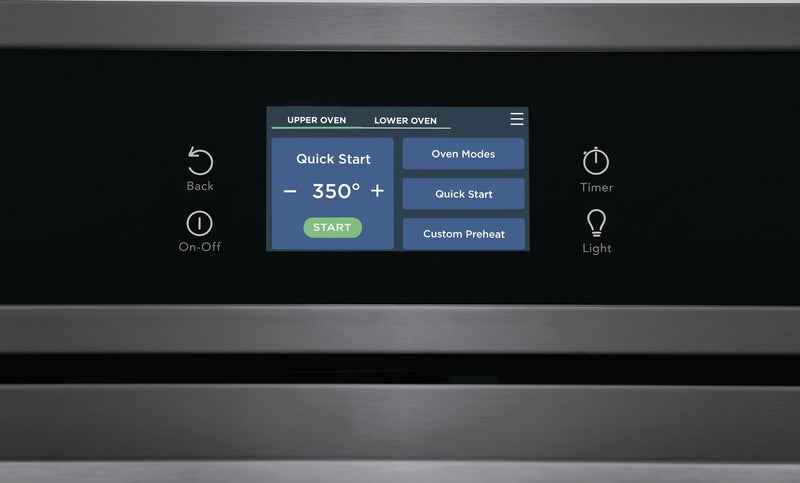 Four mural double électrique Frigidaire de 5,3/5,3 pi³ et de 30 po avec convection à ventilateur - acier inoxydable noir - FCWD3027AD