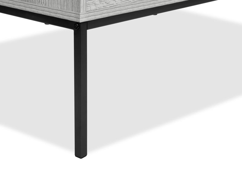 Table à café moderne Bence de 42 po avec dessus relevable et rangement - taupe avec pattes en métal noir