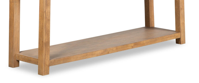 Table de salon moderne Rhett de 64 po avec rangement et tablette - chêne brun clair