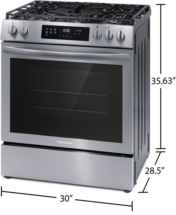 Cuisinière à gaz Frigidaire de 5,1 pi³ avec préchauffage rapide et cuisson par convection - acier inoxydable - FCFG3083AS