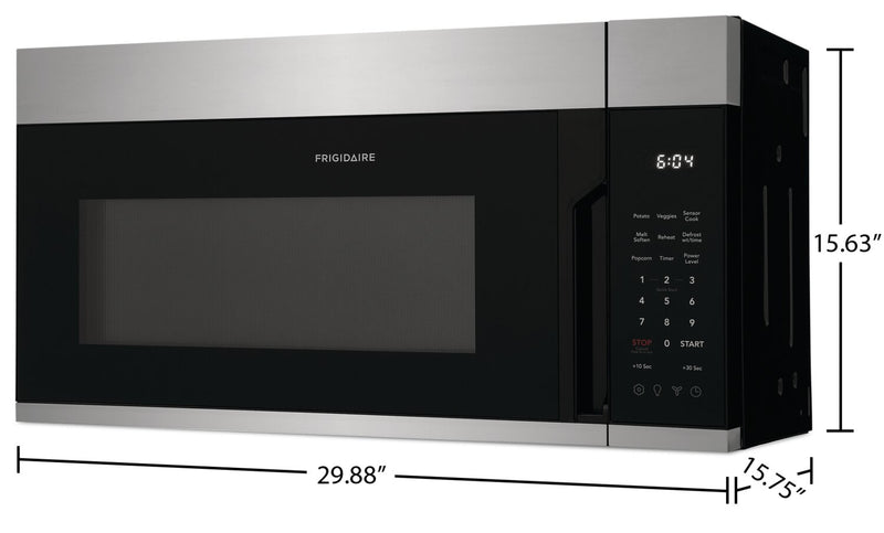 Four à micro-ondes à hotte intégrée Frigidaire de 1,8 pi³ avec cuisson par capteur et options de cuisson préréglées - acier inoxydable - FMOW1852AS