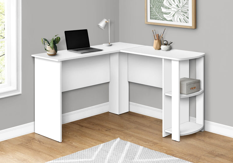 Bureau en forme de L Eason de 47 po avec tablette - blanc