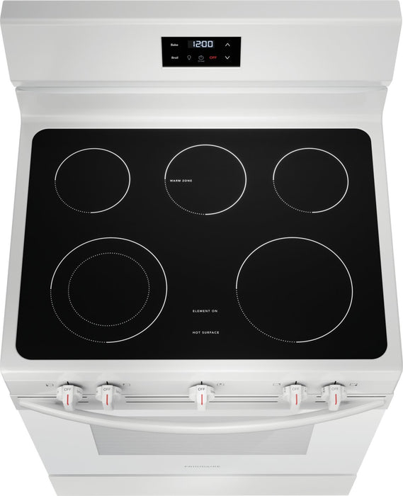 Cuisinière électrique Frigidaire de 5,3 pi³ avec élément à ébullition rapide et surface de cuisson à 5 éléments - blanche - FCRE305CBW