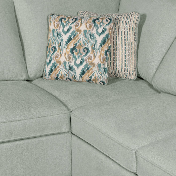 Sofa sectionnel de droite Haven de Scott Living 2 pièces en tissu de chenille - bleu écume de mer