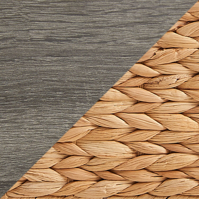 Table de fauteuil Jon de 15,5 po avec 2 paniers et tiroir - gris vieilli