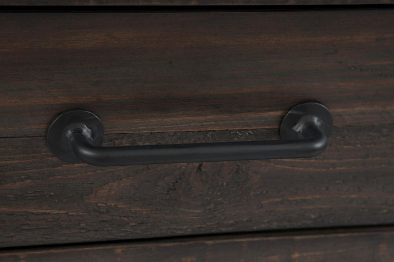 Table de bout rustique Morgan de 24 po avec rangement et tablette - brun foncé avec bois recyclé