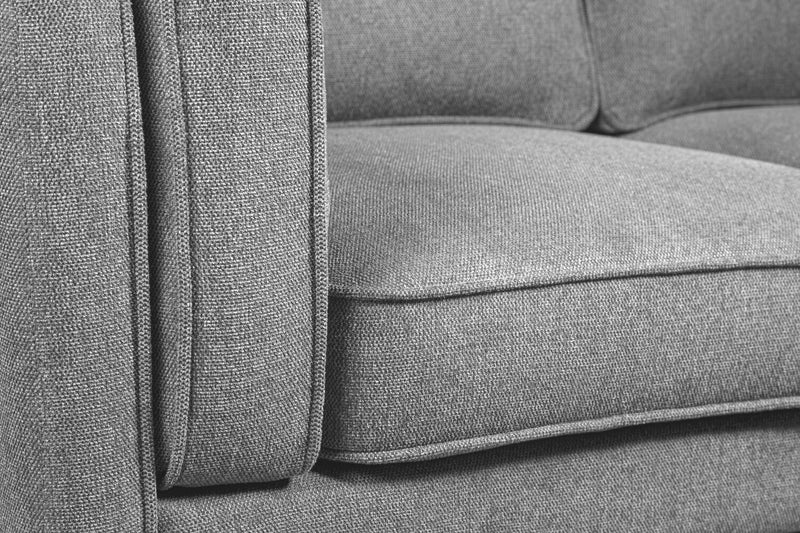 Causeuse Kassia de Kort & Co. de 65,4 po en tissu d’apparence lin avec base et pattes en bois - grise