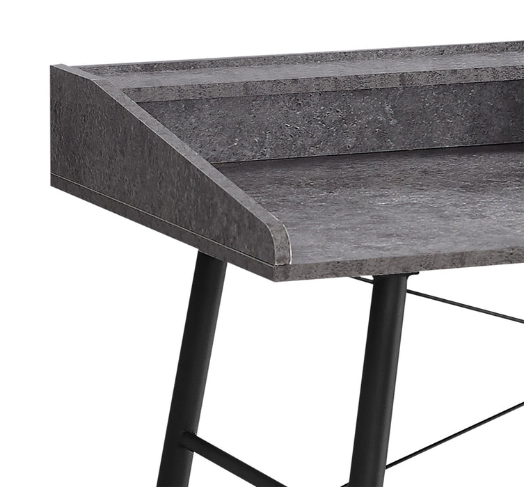 Bureau Jeremy de 47,25 po avec petite crédence - imitation de pierre grise