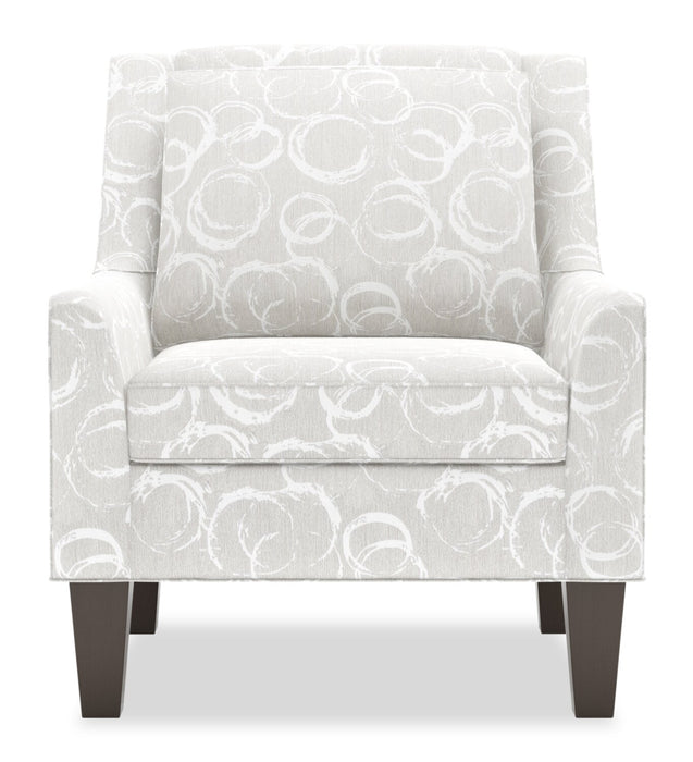 Fauteuil d’appoint club Sofa Lab personnalisable de 29 po fabriqué au Canada en tissu avec pattes en bois - Mist multicolore