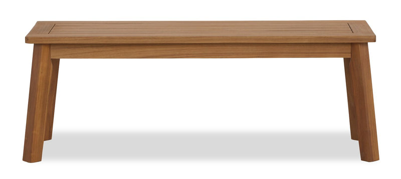 Banc Bern pour la terrasse à l’extérieur - 46 po (L), acacia et fini en polyuréthanne - naturel
