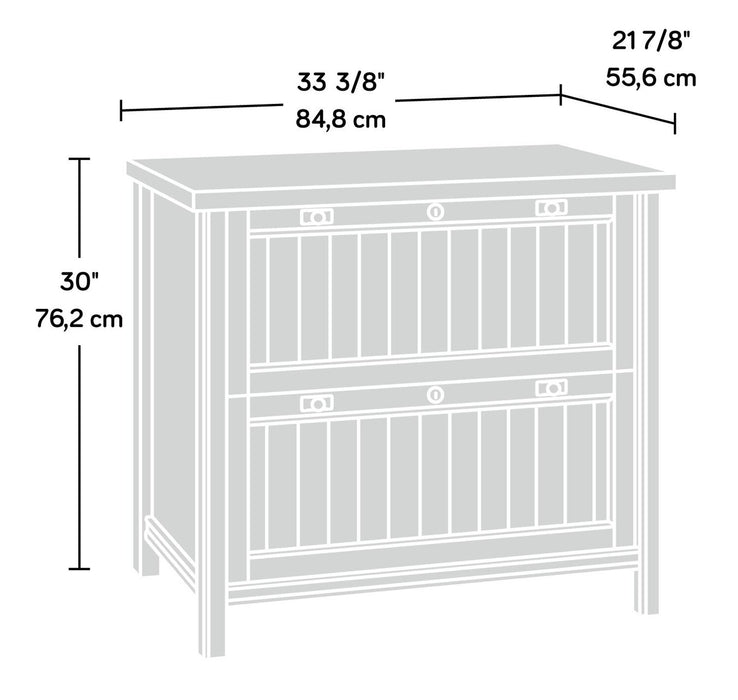 Classeur latéral Retta de 33,39 po à 2 tiroirs - marron blanchi