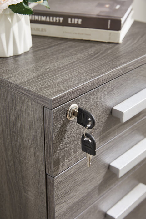 Classeur latéral Oscar de 15,75 po à 3 tiroirs - gris vieilli