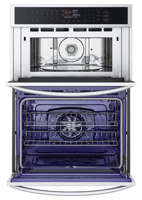 Four mural combiné électrique LG de 6,4 pi³ et de 30 po avec convection par ventilateur - acier inoxydable Smudge-ProofMD - WCEP6423F