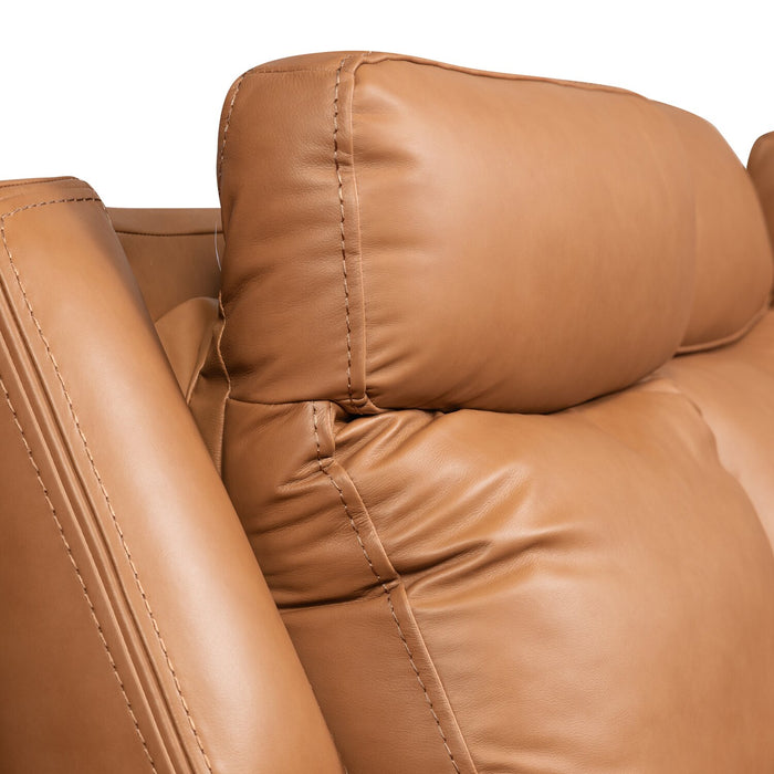 Sofa à inclinaison électrique Prescott de Scott Living de 88,5 po en cuir véritable avec appuie-têtes électriques - brun courge musquée