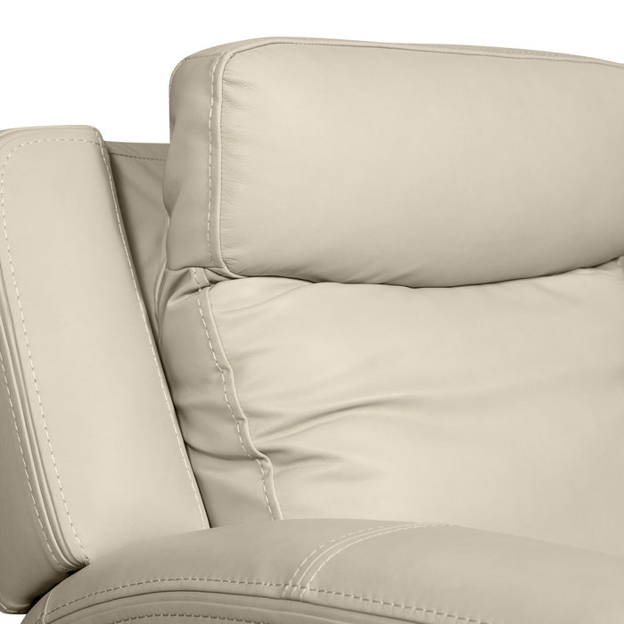 Sofa à inclinaison électrique Prescott de Scott Living de 88,5 po en cuir véritable avec appuie-têtes électriques - gris platine