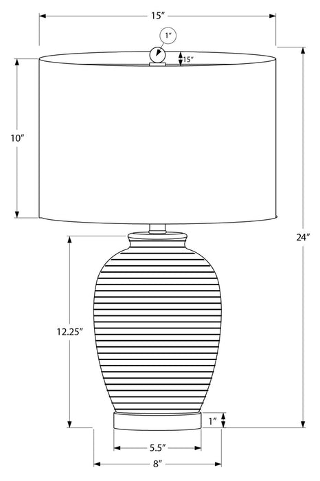 Lampe de table de 24 po en céramique bleue avec base argentée
