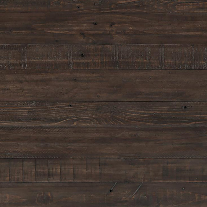 Table à café rustique Morgan de 48 po avec rangement, tablette et roulettes - brun foncé avec bois recyclé