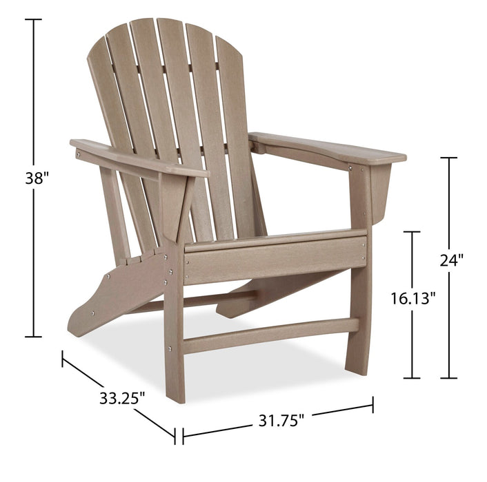 Chaise Adirondack Bask pour la terrasse à l’extérieur - plastique à haute densité, résistante aux rayons UV et aux intempéries - taupe