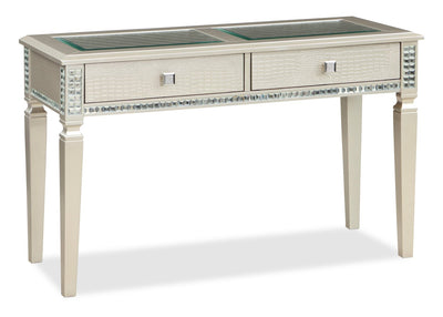 Tyra 48" Glam Sofa Table with Storage - Champagne  |Table de salon somptueuse Tyra de 48 po avec rangement - champagne