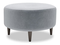 Pouf The Curve de Sofa Lab de 31 po fabriqué au Canada en tissu de velours - gris