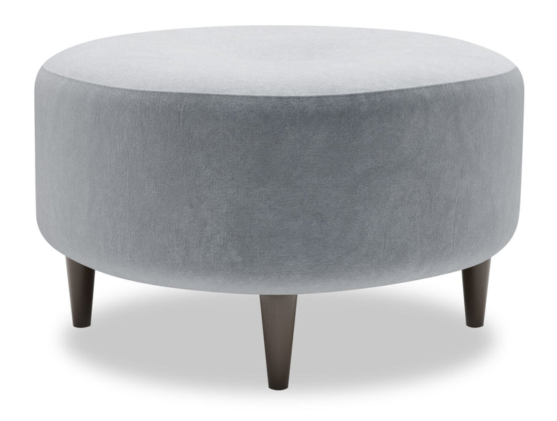 Pouf personnalisable The Curve de Sofa Lab de 31 po fabriqué au Canada en tissu de velours - gris
