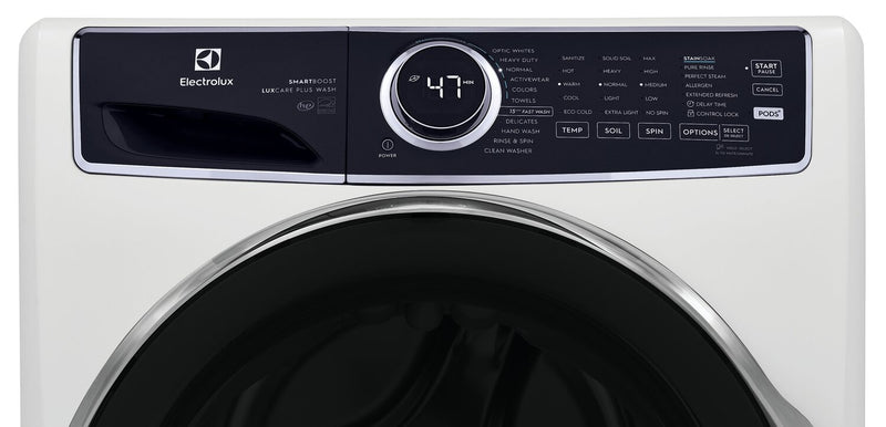 Laveuse à chargement frontal de 5,2 pi³ et sécheuse électrique de 8 pi³ de Electrolux – blanches