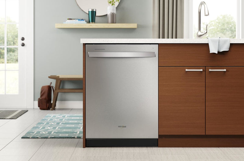 Lave-vaisselle encastré Whirlpool de 24 po et de 47 dBA avec commandes sur le dessus et 3e panier - acier inoxydable résistant aux traces de doigts - WDT750SAKZ