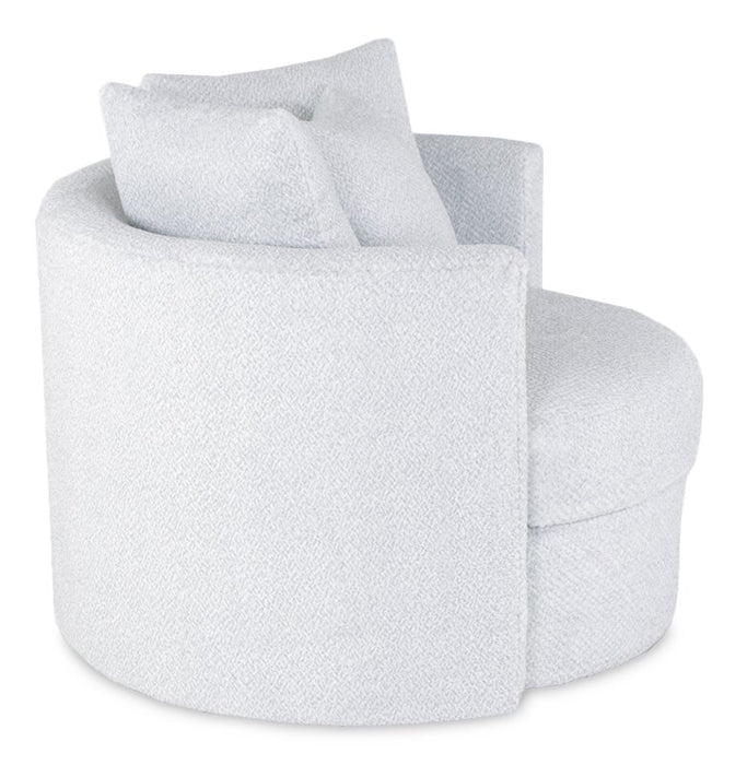 Fauteuil d’appoint pivotant Cuddler Midi de 42 po fabriqué au Canada en tissu de chenille - gris Teddy Star