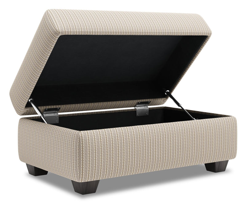 Pouf de rangement personnalisable The Trunk de Sofa Lab de 39 po fabriqué au Canada en tissu - beige Mushroom Beige