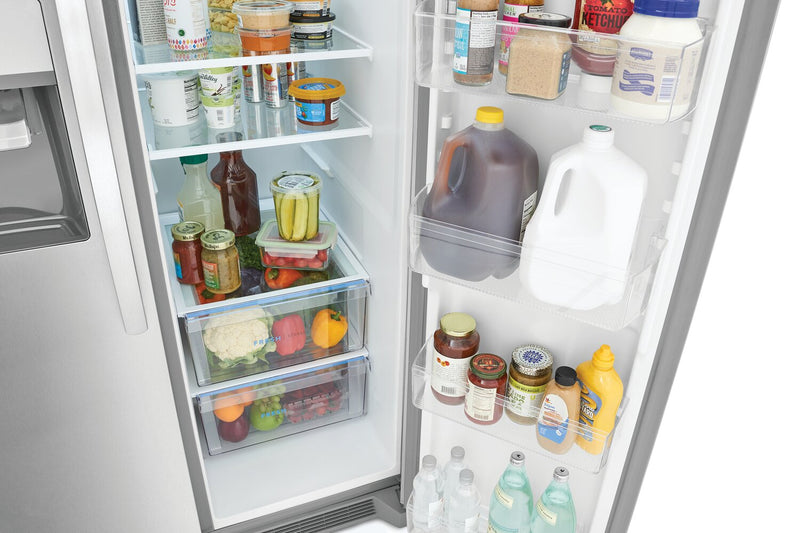 Réfrigérateur Frigidaire de 25,6 pi³ et de 36 po de profondeur standard à compartiments juxtaposés - acier inoxydable - FRSS2623AS