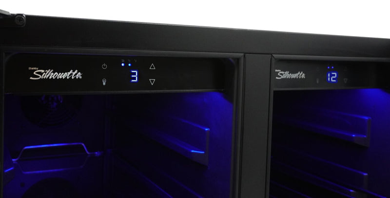 Refroidisseur à boissons et à vin Emmental de Silhouette de 5,1 pi³ et de 23,8 po à portes françaises - acier inoxydable - SBC051D1BSS