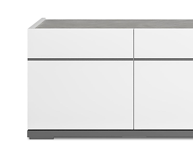 Meuble pour téléviseur moderne Marla de 47 po avec rangement et système de gestion des câbles pour téléviseurs jusqu’à 50 po - blanc