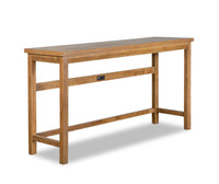 Table de salon moderne Rhett de 66 po avec tablette - chêne brun clair