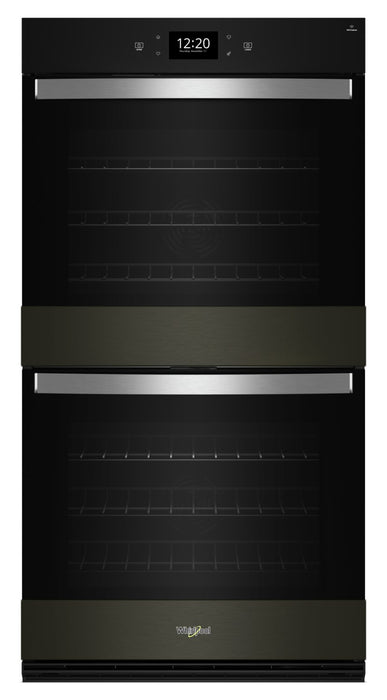 Four mural double électrique Whirlpool de 10 pi³ et de 30 po avec convection véritable - acier inoxydable noir avec fini PrintShieldMC - WOED7030PV